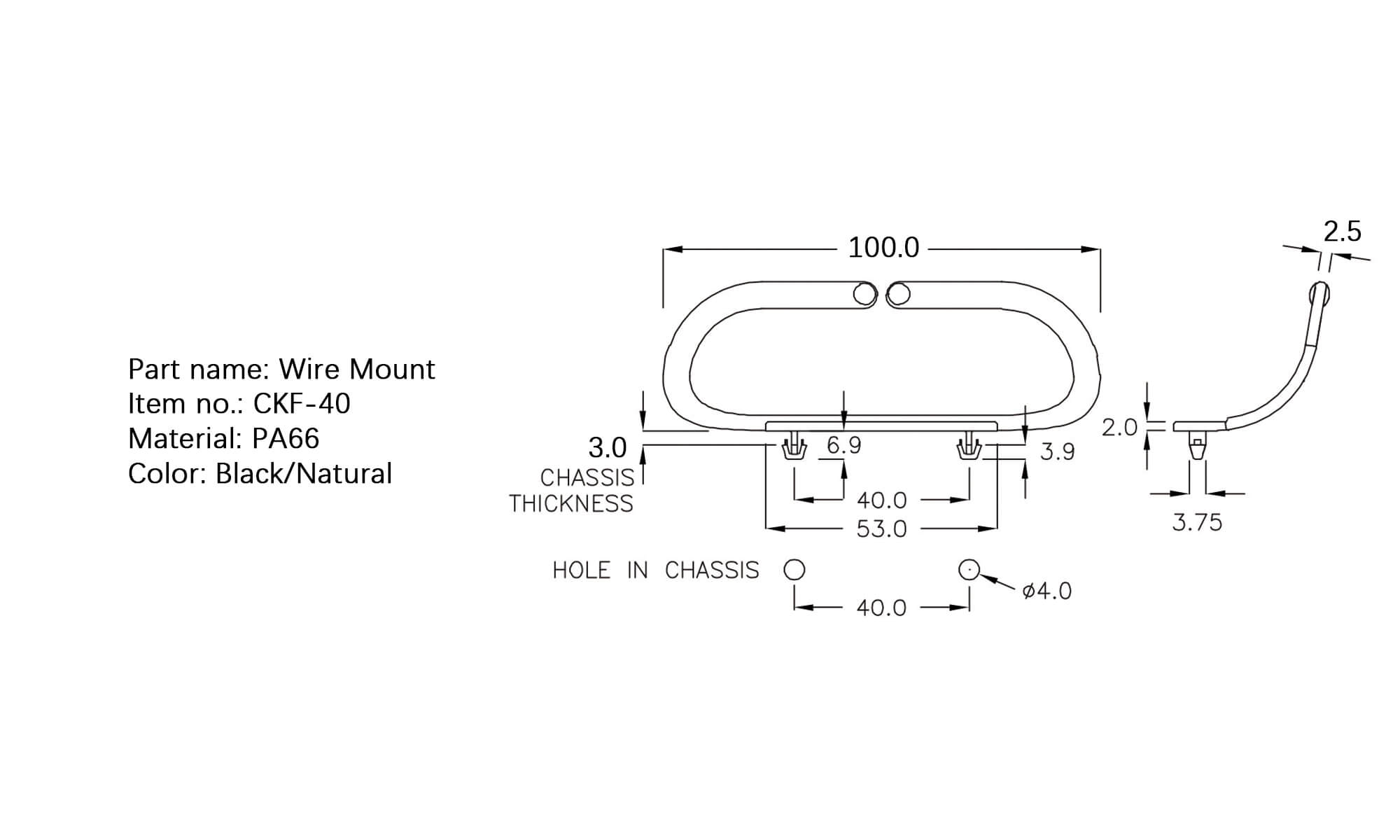 Plastic Wire Mount CKF-40